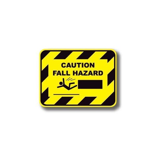 Ergomat 12in x 12in RECTANGLE SIGNS - Caution Fall Hazard DSV-SIGN 144 #7028 -UEN - main